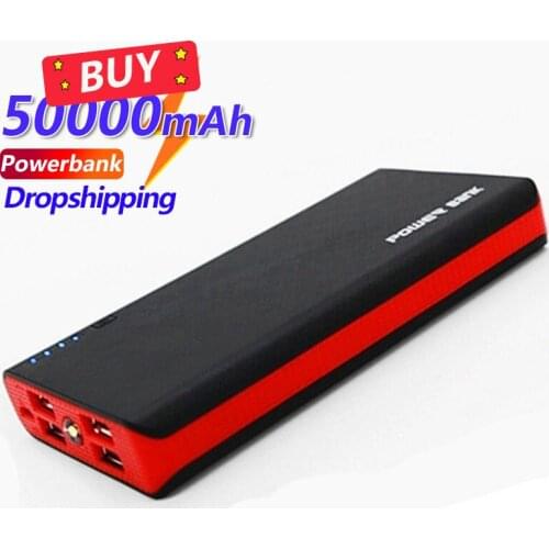 Power Bank 50000mAh Portable External Battery Charger LED Light 4 USB Outdoor Office Fast Charging for IPhone Xiaomi Samsung