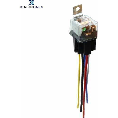 X Autohaux DC 24V 80A SPDT Automotive Car Relay 5 Pin 5 Wires W/Harness Socket Plug