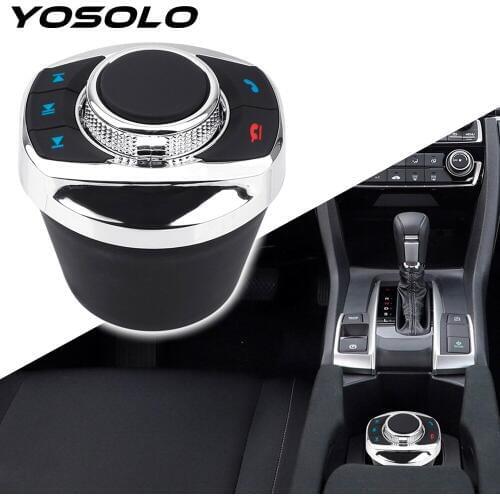 YOSOLO LED Light Car Wireless Steering Wheel Control Button For Car Android Navigation Player 8 Keys Cup Shape Car Accessories