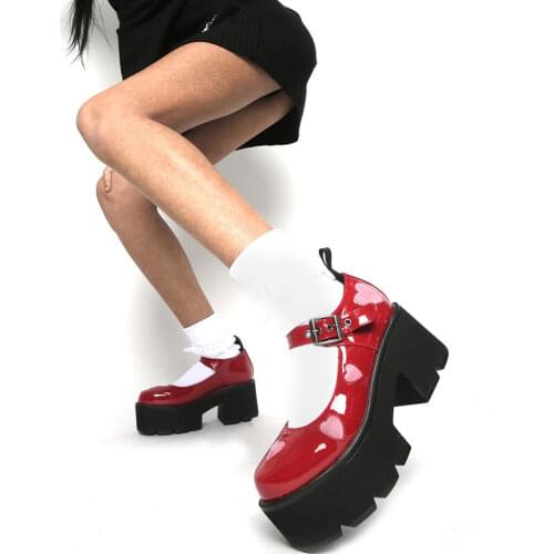 Brand New Big Size 43 Sweet Lolita Style Gothic Girls Cosplay Chunky Platform Comfortable High Heels Mary Janes Shoes Woman