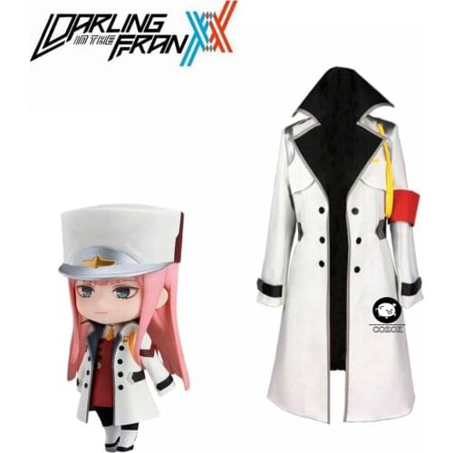 Anime DARLING in the FRANXX Cosplay Costume 02 Cosplay Zero Two Brand Women White Coat Free Shiping