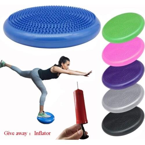 33cm Inflatable Yoga Massage Mat Yoga Wobble Stability Balance Disc Massage Cushion Mat Durable Universal Sports Gym Fitness