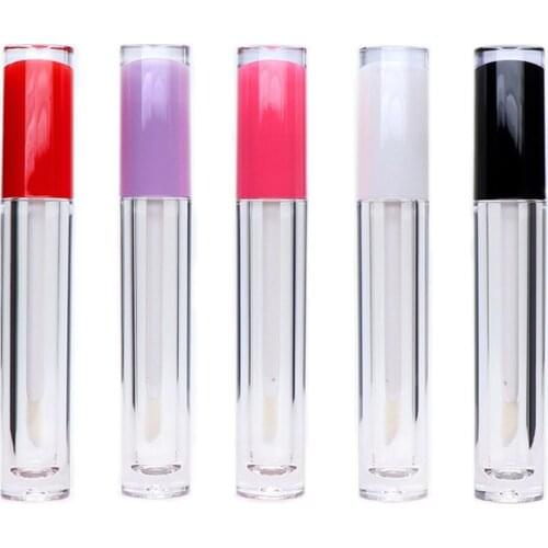 5ML Clear Lip Gloss Tube AS Round Cosmetic Container Lipgloss Packaging Filling Bottle 25/50/100 pieces Lip Gloss Wand Tubes