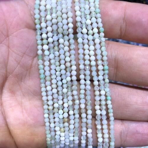 5 strings Lot Natural Green Opal Faceted Tiny Small Beads,Natural Beads 2mm 3mm Faceted Round Tiny Spacer Beads,15.5"/str