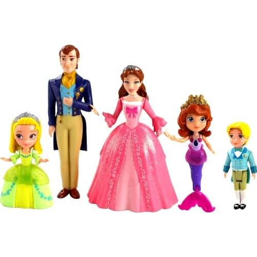 5pcs/set Princess Sofia Sophia PVC Action Figures Model Toys Dolls Christmas Gifts For Children Toys 8.5cm-15cm