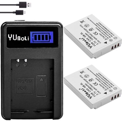 2pcs NB-5L NB 5L battery for S110 SX200 SX210 SX220 SX230 HS IXUS 850 870 800 860 990 SD