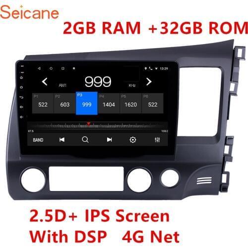 Seicane 2GBRAM Car Radio Multimedia Video Player Navigation GPS For HONDA CIVIC 2006 2007 2008 2009-2011 Right Hand Drive 2 din