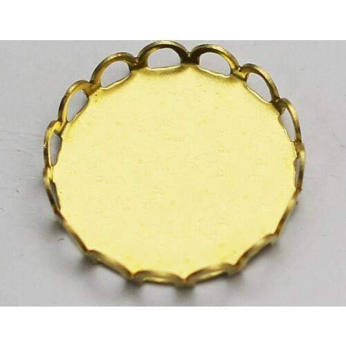 Beadsnice Brass 18mm Round Bezel Setting Jewelry Tray for Pendant Jewelry Making 24133
