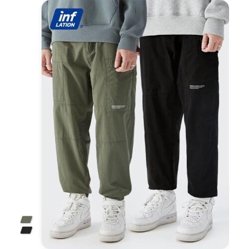 INFLATION Men Jogger Pants 2021 Autumn Casual Cargo Pants Men Streetwear Hip Hop Pants Male Baggy Pants Loose Trousers