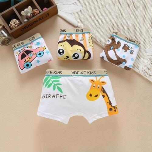 Kids Boys Underwear Cartoon Animal Childrens Shorts Panties for Baby Boy Boxers Monkey Giraffe Teenager Underpants 1-10T