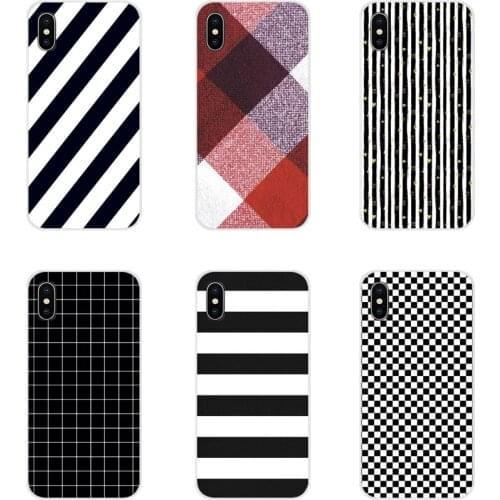 For Xiaomi Redmi Note 3 4 5 6 7 8 Pro Mi Max Mix 2 3 2S Pocophone F1 Striped Black White Accessories Phone Cases Covers
