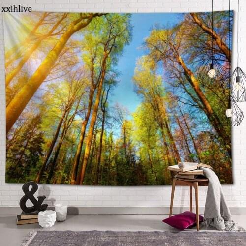 Forest Tapestry Customizable Bohemian Wall Hanging Room Carpet HD Tapestries Art Home Decoration Accessories 70x95cm,100x150cm