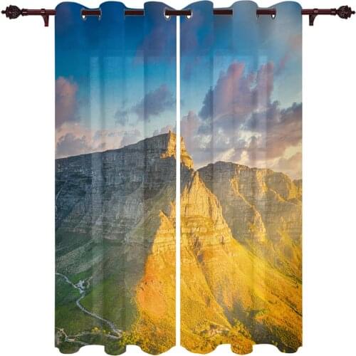 Mountains Nature Dusk Large Curtains For Living Room Window Curtain Bedroom Kitchen Balcony Gazebo Curtain Room Divider