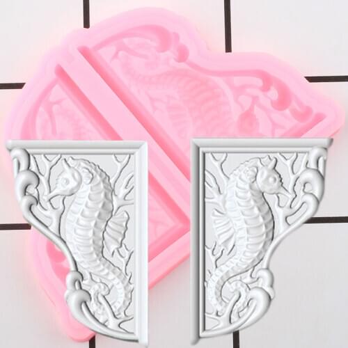Hippocampus Cupcake Topper Silicone Mold Cake Decorating Tools Cake Border Fondant Mould DIY Party Candy Clay Chocolate Molds