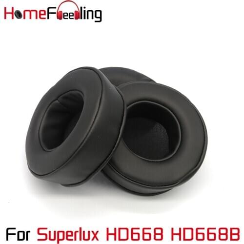 Homefeeling Ear Pads for Superlux HD668 HD668B Headphones Thicken Velour Ear Cushions Sheepskin Leather Earpads Replacement