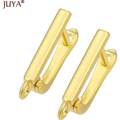 JUYA New Pure Color Gold//Rose gold/Black Color Simple Ear Hook For DIY Earrings Jewelry Findings Supplies Wholesale