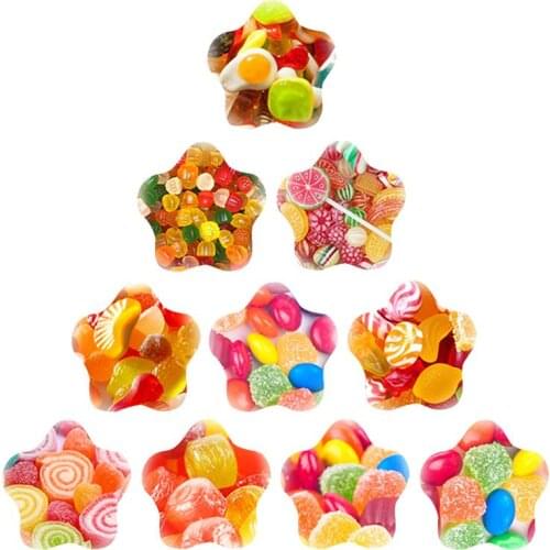 JWEIJIAO New Colorful Soft Candy Pattern Cute Fashion DIY Jewelry Glass Cabochon Flat Back Jewelry For Friends With Taste