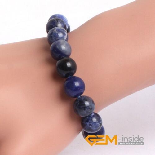 Natural round sodalite stone beads bracelet 6mm 8mm 10mm12mm for women men Christmas present Gem-inside