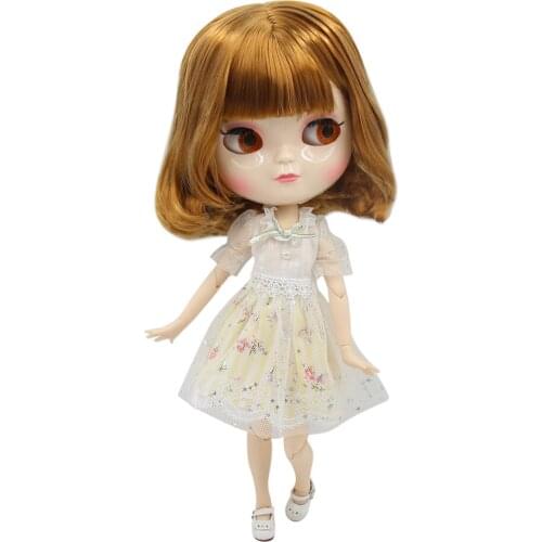 ICY doll No.BL764A nude doll with short golden curly hair white skin and A-cup joint body, as girls gift childs toy