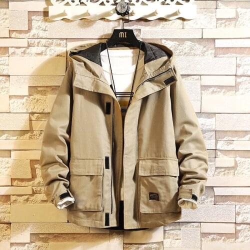 2019 Spring Autumn Jacket Men Safari Loose Stand Mens Coats and Jackets Windbreaker Outwear Jacket Mens