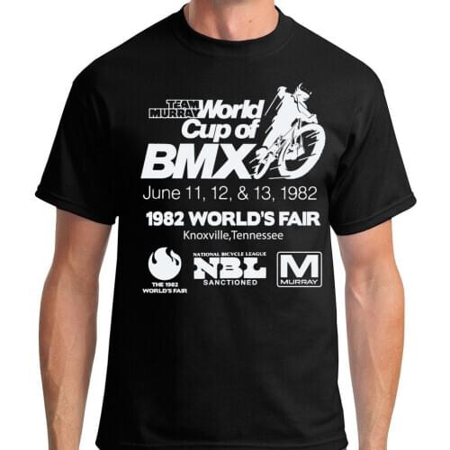 T Shirts Fashion 2019 Crew Neck Men Short-Sleeve Old School BMX T-shirt Team Murray Worlds Fair vintage X20 X24 sticker bicycle
