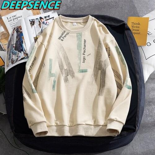 Men 2021 Spring Autumn New Casual Sweatshirt Men Yourthful Vitality Letter O Neck Loose Fit Fashion Sweatshirts Tops Men