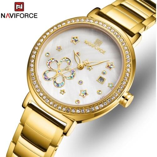 NAVIFORCE Top Brand Luxury Watches Womens Waterproof Quartz Lady Wrist Watch Date Display Clock Gift Girl Wife Relogio Feminino