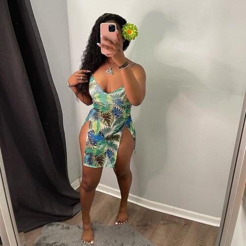 VAZN 2021 New Shinny Age reduction A-line Sleeveless Striped Print Mini Dress Open Sexy Young Women High Waist Dress