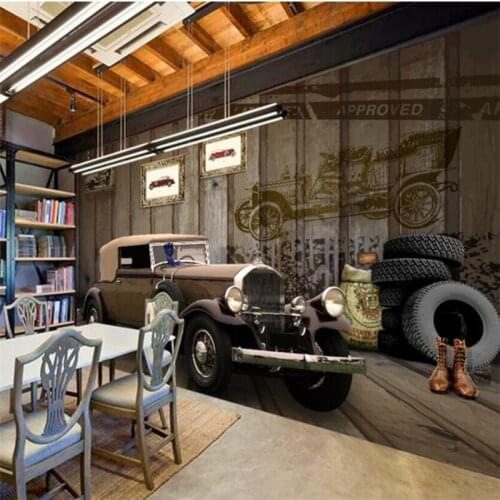 Beibehang Custom Wallpaper Papel de parede 3D Stereo Retro Master Car American Style Living Room Image TV Background Wall paper
