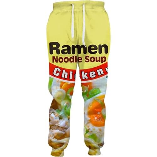 Casual Pants Chicken Ramen Joggers 3d Printed Salty Japanese Jogger Sweatpants Men/Women Full Length Hip-hop Trousers