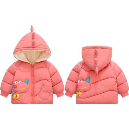 New Infant Toddler Boys Girls Down Jackets Winter Fashion Sport Jacket Outerwear Dinosaur Jacket For Baby Kids Winter Warm Coats
