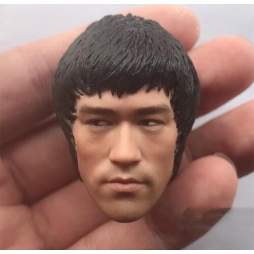 1/6th In Stock For Sale 1/6thIn Memory Of Bruce Lee Kung Fu International Male Head Sculpture For 12inch Doll Action Figure