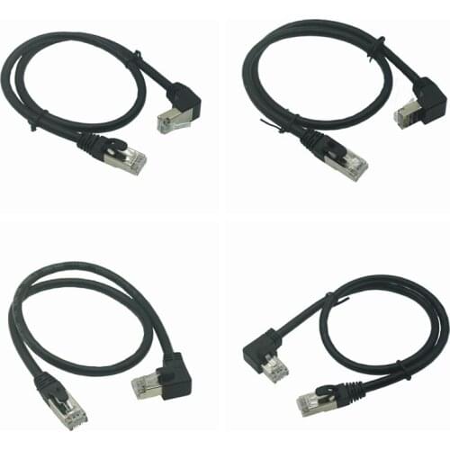 RJ45 cable 26AWG CAT6 UTP Side Angled L Shape RJ45 Patch Cord Shape Ethernet Cable CAT6 Lan Cable Gigabit CAT6 Elbow 1m 1.8m 3m