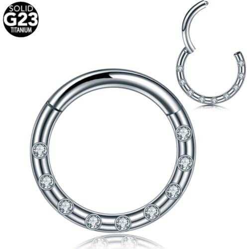 1Pc G23 Titanium Hinged Segment Ring Nose Piercing 16G Septum Clicker Ear Tragus Daith Helix Piercing Earring Hoop Body Jewelry
