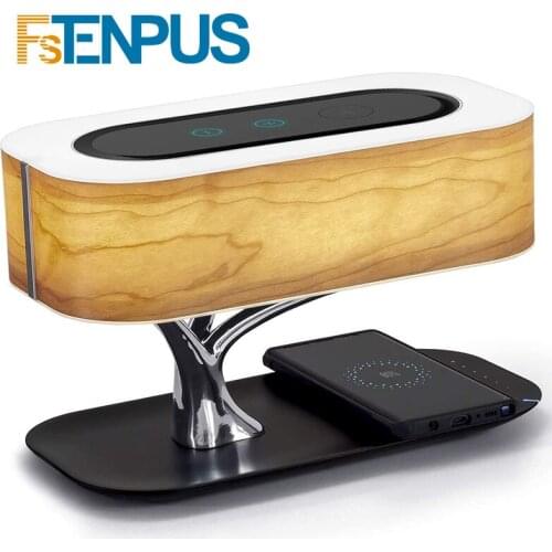 Modern led table lamp for bedroom dimmable bluetooth Speaker phone Charger wireless desk lamp bedside lamp table light tree lamp