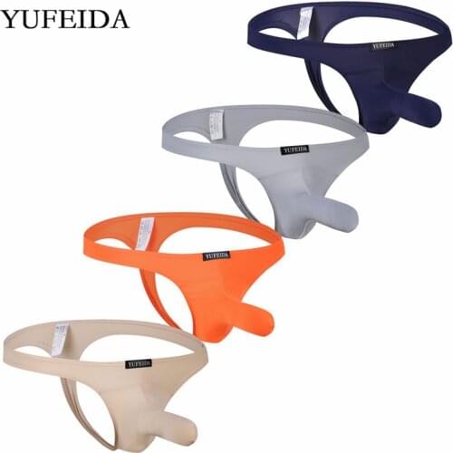 4PCS/Lot Mens Briefs Sexy Big Penis Underwear Pack Low-Rise Underpants T-back Thongs Tangas Jockstrap Homme Panties Men Lingerie