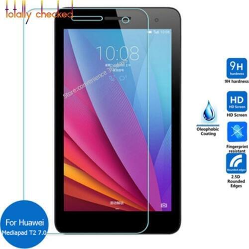 Real Glass for Huawei Mediapad T2 7.0 BGO-DL09 BGO-L03 7" + Cleaning Kit + Strong Box 9H Tempered Glass Screen Protector Film