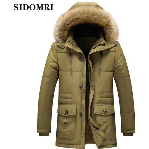 Winter Men jackeParka Coat New Hooded Casual Thick Warm Mens Overcoat Windproof Fur Collar Fleece Hat Detachable Male Outerwear