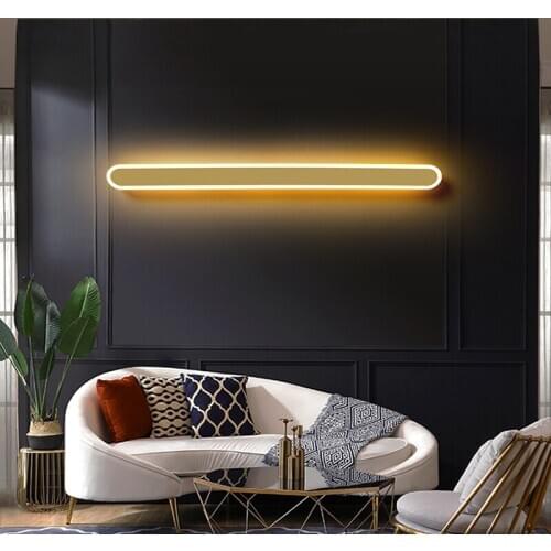 Gold/Black Wall Lamp 0.6-1.2m Modern LED Sconce Living Room Bedroom Aisle Kitchen Acrylic Decoration LED Wall Lights wandlamp