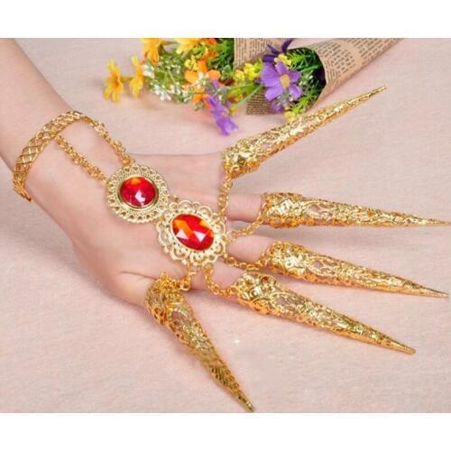 1pc Indian Thai Finger Golden Jewelry Belly Dance Dancing Finger Cot Costume