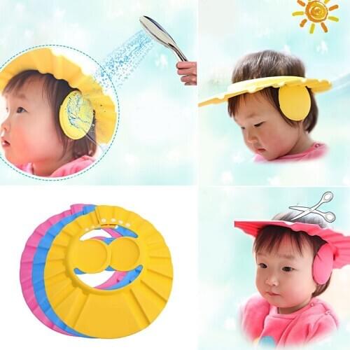 1pc Adjustable Baby Kids Shampoo Bath Bathing Shower Cap Hat Wash Hair Shield