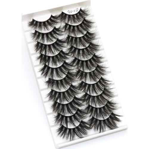 10 pairs 3D Faux Mink Lashes Natural False Eyelashes Dramatic Volume Fake Lashes Makeup Eyelash Extension Silk Eyelashes