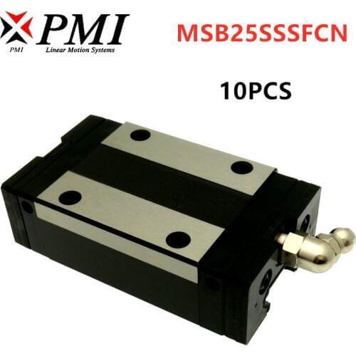 10pcs original Taiwan PMI MSB25S MSB25S-N MSB25SSSFCN linear guideway slider carriage block for CO2 laser machine CNC router