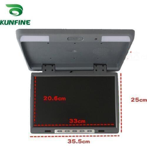 15.4'' Car Roof Monitor LCD Flip Down Screen Overhead Multimedia Video Ceiling Roof mount Display Build in IR/FM Transmitter USB