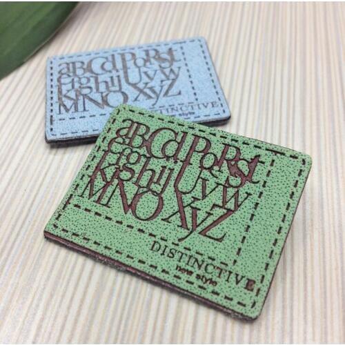 Free fee 200pcs Handmade Patchwork Sewing Real Leather Label, Leather Label Sew-on Fabric ,Bag DIY Decoration