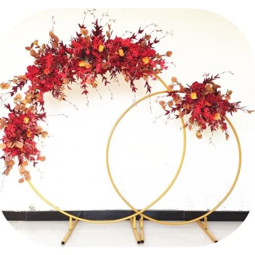 2021New White Wrought Iron Wedding Round Backdrop Arch Stand Birthday Party DIY Decoration Stage Circle Arch Outdoor Background