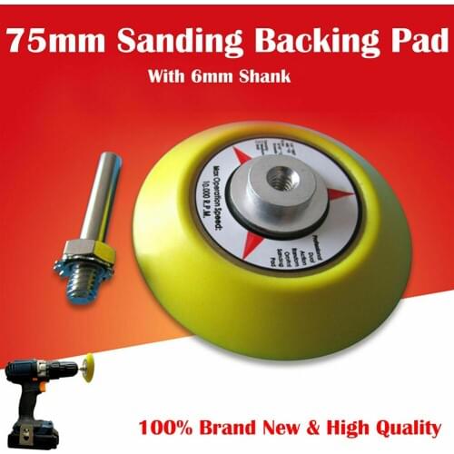 3'' 75mm Hook & Loop Backing Pad Sanding Polishing Disc With Drill Attachment Abrasives M6 Male Thread Sanding Backing Pad