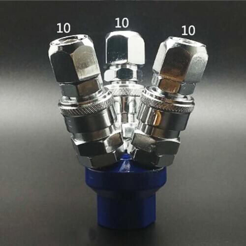 3 Ways 1/4" BSP Female C Type Air Hose Quick Coupler Socket Connector Normal Quality Non-locking & Male Plug Tube 10mm