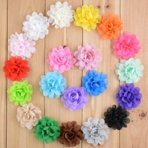 300 pcs 2" chiffon mini flower - wholesale fabric flowers for diy headband, hair clip or hair bow