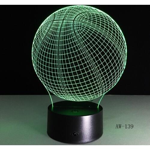Basketball 3D LED Night Light Acrylic Colorful Gradient Atmosphere Lamp With USB Cable Bedroom Decoration Lamp Kids Birth AW-139